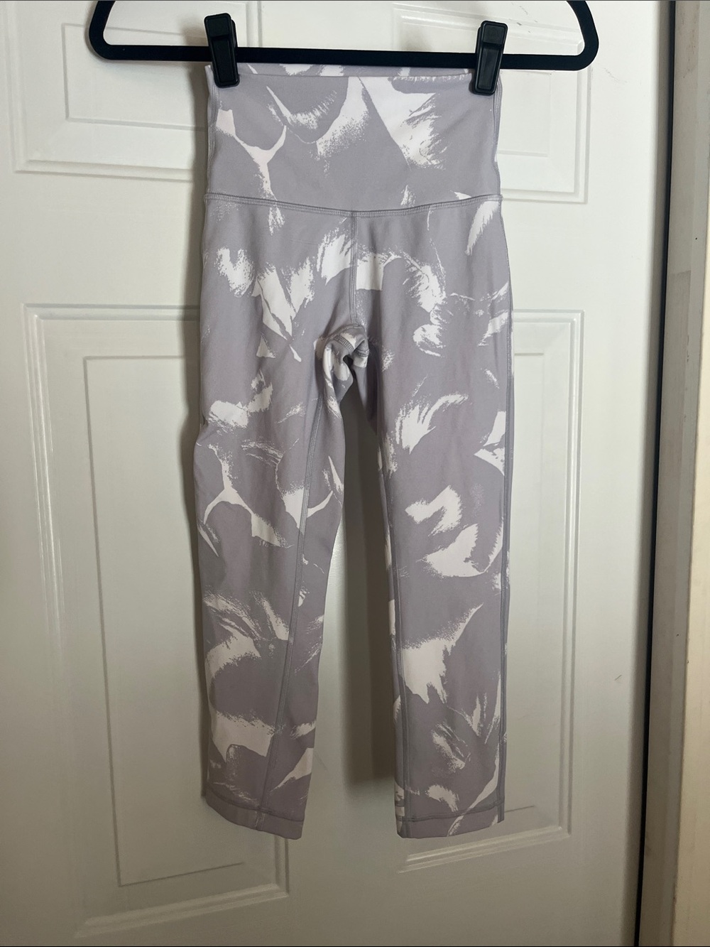 High-Waist Printed Active Leggings - Light Gray & White Lululemon